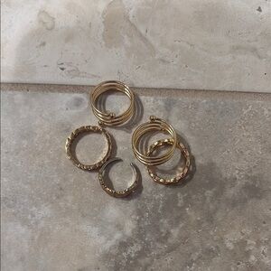 Gold Textured and Smooth rings